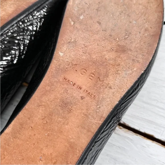 M. Gemi Danza Flats Patent Leather Black Ballet Shoes Hidden Wedge 37.5 EU $298 - Picture 11 of 11
